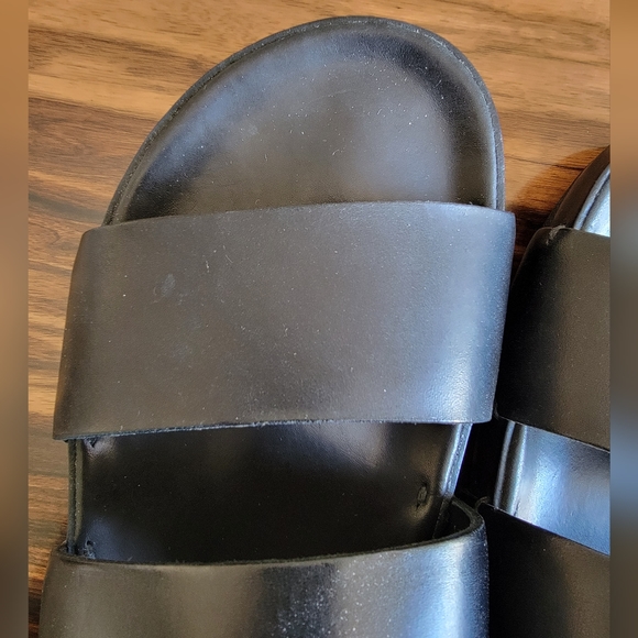 Feit Double Stap Black Leather Sandals main image 13